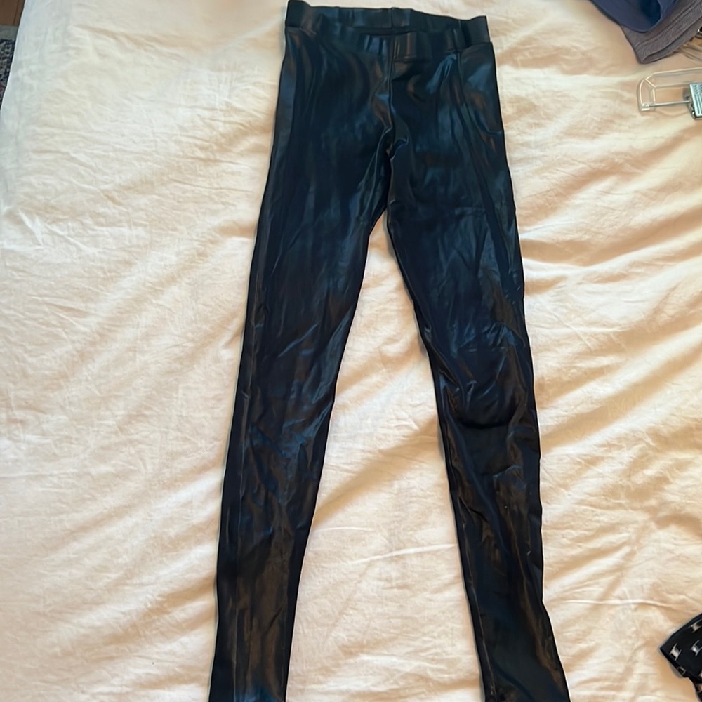 Blackmilk Black Wet Look Pocket Leggings in Medium